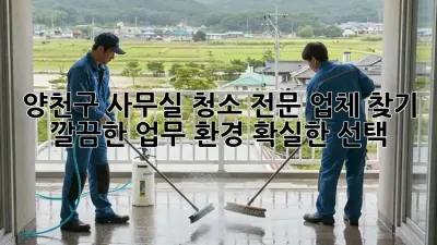 양천구 사무실 청소 전문 업체 찾기: 깔끔한 업무 환경, 확실한 선택!